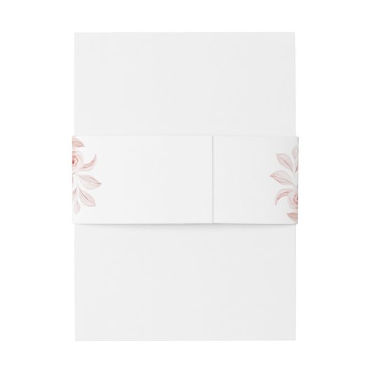 Boho wit en roze rozen bruiloft uitnodigingen wikkel (Achterkant Voorbeeld)