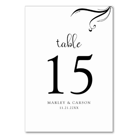 Boho Wit en Zwart Elegant Huwelijk Modern Kaart (Achterkant)