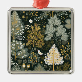  Boho Wit Groen Goud Kerstbomen Metalen Ornament