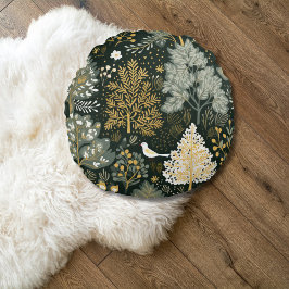  Boho Wit Groen Goud Kerstbomen Rond Kussen