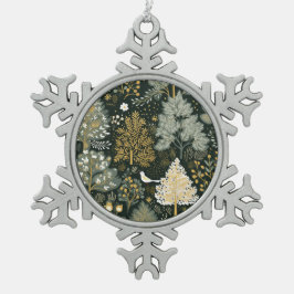  Boho Wit Groen Goud Kerstbomen Tin Sneeuwvlok Ornament
