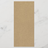 Boho wit marine pioen faux bruin kraft bruiloft menu (Achterkant)