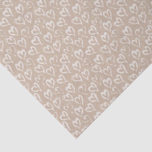 Boho wit Sandy Hearts Valentijns tissuepapier (Detail)