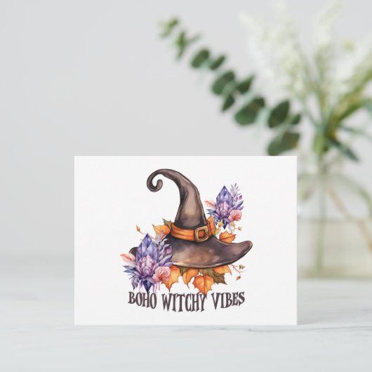Boho Witchy Vibes Halloween  Briefkaart (Staand voorkant)