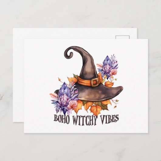 Boho Witchy Vibes Halloween Briefkaart (Voorkant / Achterkant)