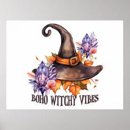 Boho Witchy Vibes Halloween  Poster