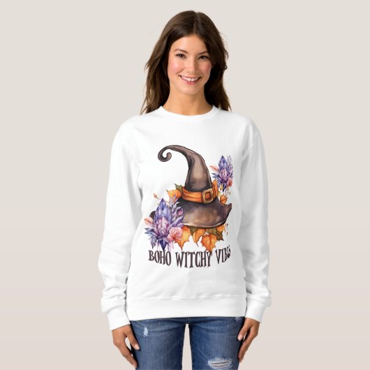 Boho Witchy Vibes Halloween Trui (Voorkant volledig)
