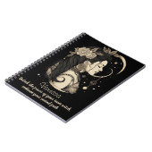 Boho Witchy Vibes in zwart en bruin Notitieboek (Linkerzijde)