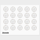 Boho witte bloem bruiloft feest  ronde sticker (Vel)