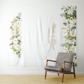 Boho witte bloemen bruiloft photo booth achtergron wandkleed (In Situ (horizontaal))