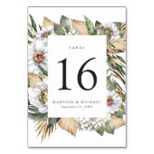 Boho witte bloemen- en groenbruiloft kaart (Voorkant)