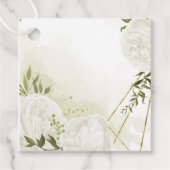 Boho witte bloemen groene bladeren botanische guns bedankjes labels (Voorkant)