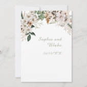 Boho Witte Bloemige Witte Winter Bruiloft Kaart (Achterkant)