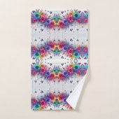 Boho Witte Bloemrijke Regenboog Bad Handdoek (Handdoek)