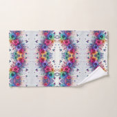 Boho Witte Bloemrijke Regenboog Bad Handdoek (Handdoek)
