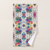Boho Witte Bloemrijke Regenboog Bad Handdoek (Handdoek)