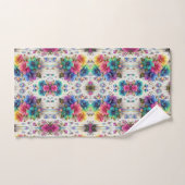 Boho Witte Bloemrijke Regenboog Bad Handdoek (Handdoek)