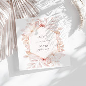 Boho witte & blosroze rozen trouw servetten