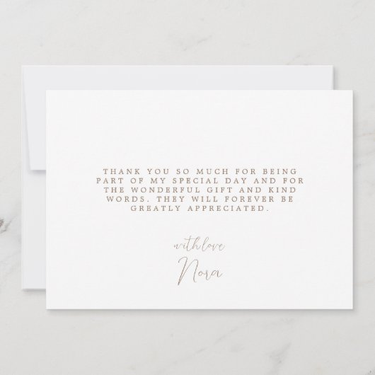 Boho witte en neutrale boeket bedankkaart (Achterkant)