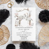 Boho Witte Flamingo Tropische Boog Bloemen  Kaart