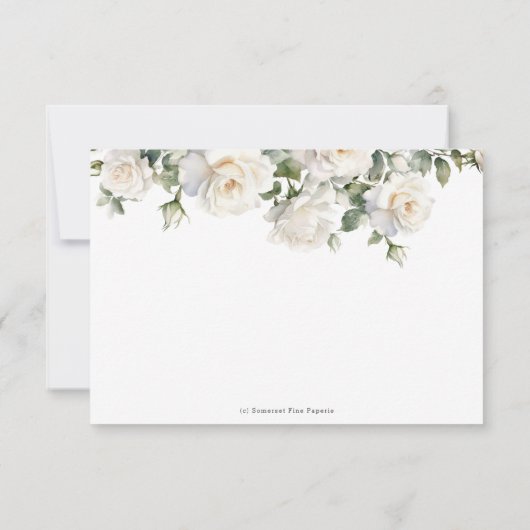 Boho witte ivoor Rozen bloemengroen bruiloft RSVP Kaartje (Achterkant)