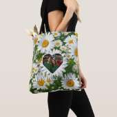 Boho witte madeliefjes bloemenfoto sjabloon tote bag (Dichtbij)