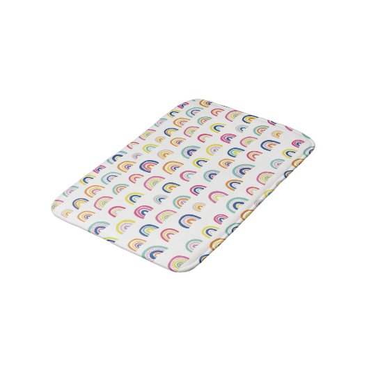 Boho Witte Multi Regenboog Badmat (Gekanteld)