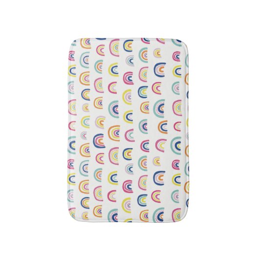 Boho Witte Multi Regenboog Badmat (Voorkant Verticaal)