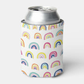 Boho Witte Multi Regenboog Blikjeskoeler (Blikje Voorkant)