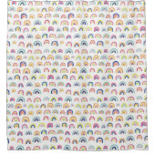 Boho Witte Multi Regenboog Douchegordijn (Voorkant)
