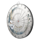 Boho Witte Orchidee Bloemen Blauwe Maan Elegant Dartbord (Voorkant Rechts)