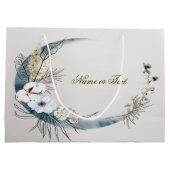 Boho Witte Orchidee Bloemen Blauwe Maan Elegant Fe Groot Cadeauzakje (Achterkant)