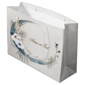 Boho Witte Orchidee Bloemen Blauwe Maan Elegant Fe Groot Cadeauzakje (Achterkant Gekanteld)