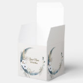 Boho Witte Orchidee Bloemen Blauwe Maan Elegant Pa Bedankdoosjes (Geopend)