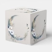 Boho Witte Orchidee Bloemen Blauwe Maan Elegant Pa Bedankdoosjes (Achterkant)