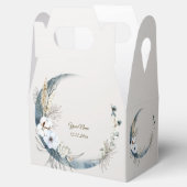 Boho Witte Orchidee Bloemen Blauwe Maan Elegant Pa Bedankdoosjes (Geopend)