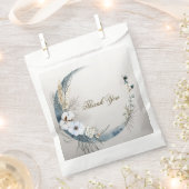 Boho Witte Orchidee Bloemen Blauwe Maan Elegant Pa Bedankzakje (Geknipt)