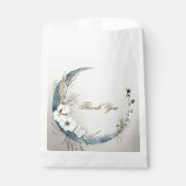 Boho Witte Orchidee Bloemen Blauwe Maan Elegant Pa Bedankzakje (Voorkant)