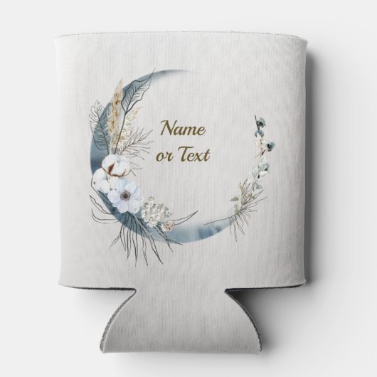 Boho Witte Orchidee Bloemen Blauwe Maan Elegant Pa Blikjeskoeler (Achterkant)