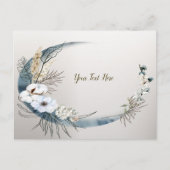 Boho Witte Orchidee Bloemen Blauwe Maan Elegant Pa Briefkaart (Voorkant)