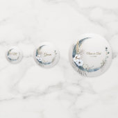 Boho Witte Orchidee Bloemen Blauwe Maan Elegant Pa Confetti (Achterkanten)