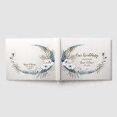 Boho Witte Orchidee Bloemen Blauwe Maan Elegant Pa Gastenboek (Volledig)