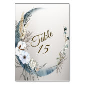 Boho Witte Orchidee Bloemen Blauwe Maan Elegant Pa Kaart (Voorkant)