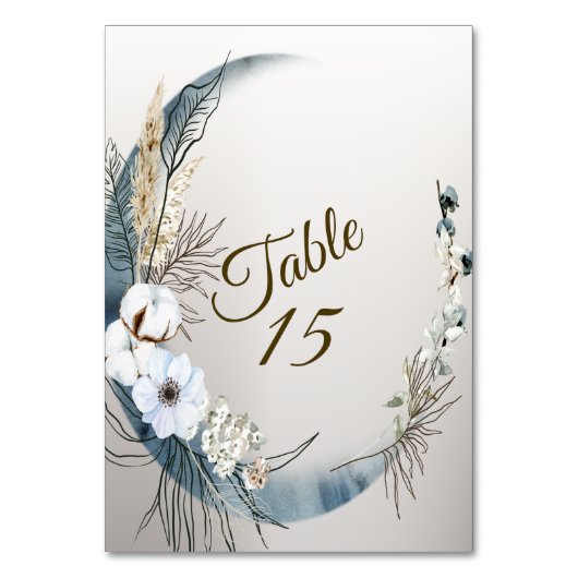 Boho Witte Orchidee Bloemen Blauwe Maan Elegant Pa Kaart (Voorkant)