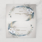 Boho Witte Orchidee Bloemen Blauwe Maan Elegant Pa Plaatskaartje (Buitenkant ongevouwen)