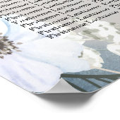 Boho Witte Orchidee Bloemen Blauwe Maan Elegant Pa Poster (Hoek)