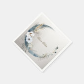 Boho Witte Orchidee Bloemen Blauwe Maan Elegant Pa Servet (Hoek)