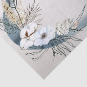 Boho Witte Orchidee Bloemen Blauwe Maan Elegant Pa Tissuepapier (Detail)