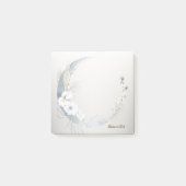 Boho Witte Orchidee Bloemen Blauwe Maan Elegant Post-it® Notes (Voorkant)