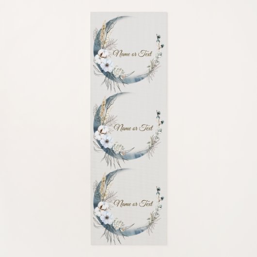 Boho Witte Orchidee Bloemen Blauwe Maan Elegant Yogamat (Voorkant)